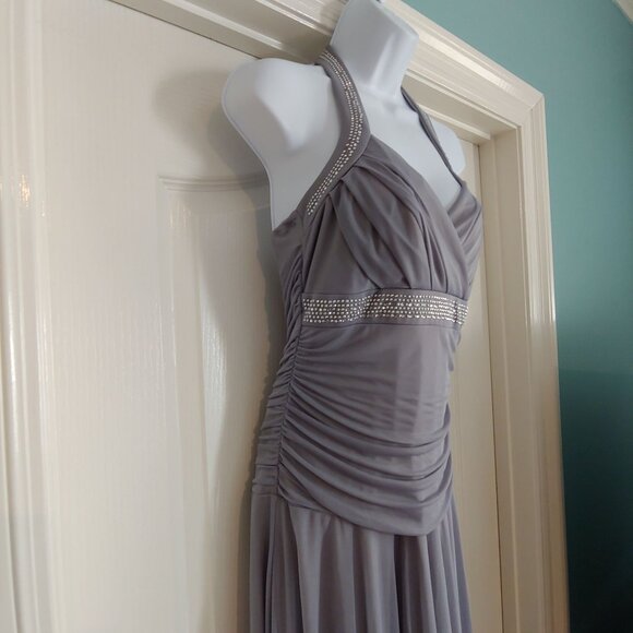 Trixxi Womens Gray Asymmetrical Empire Babydoll Fairy Whimsical Dress Midi Jr L - Picture 6 of 10